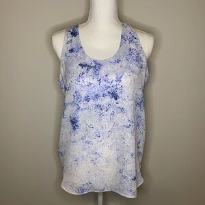 Violet & Claire White and Blue Relaxed Tank Top